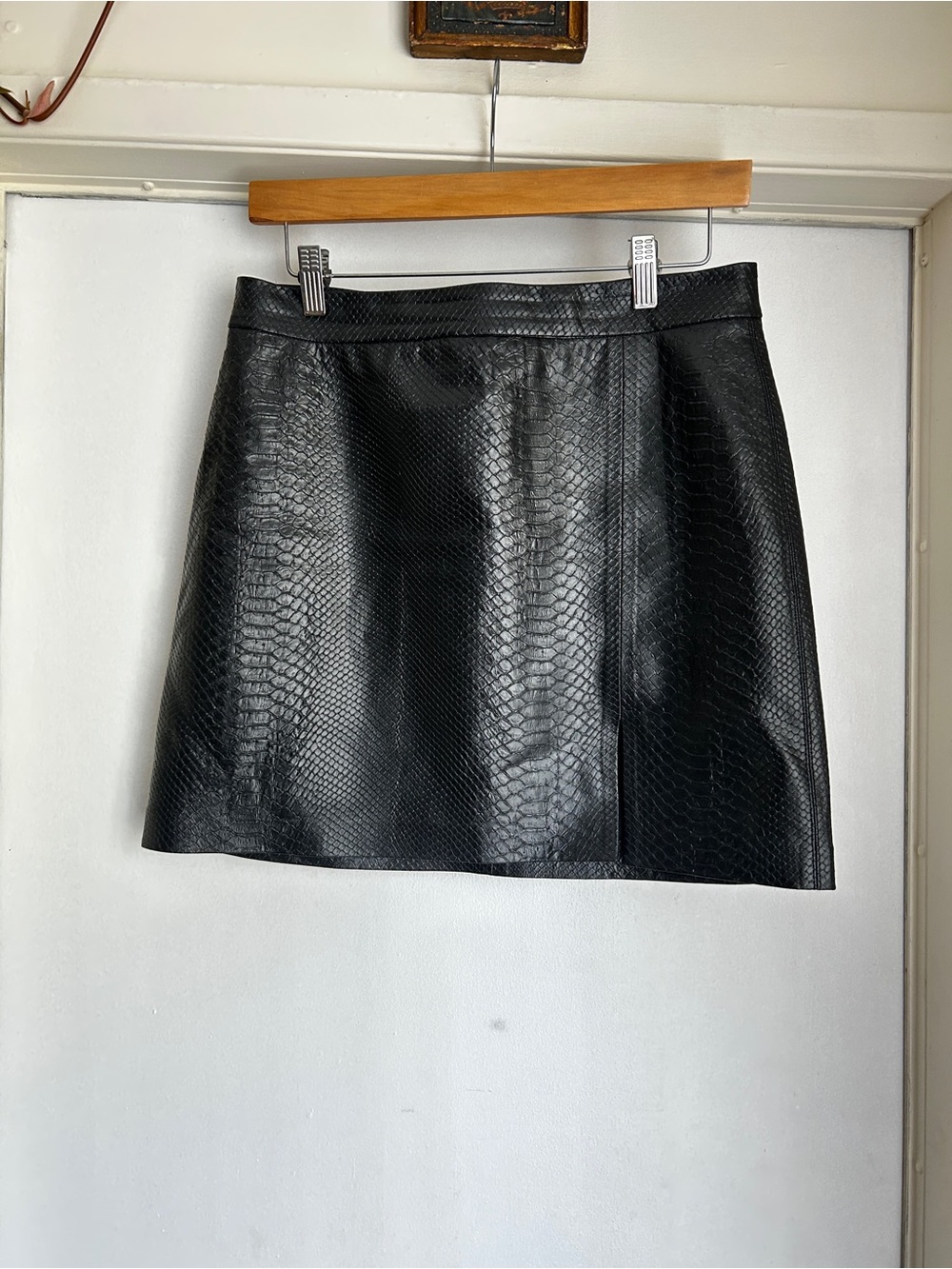 Aritzia Faux Snake Leather Mini Skirt